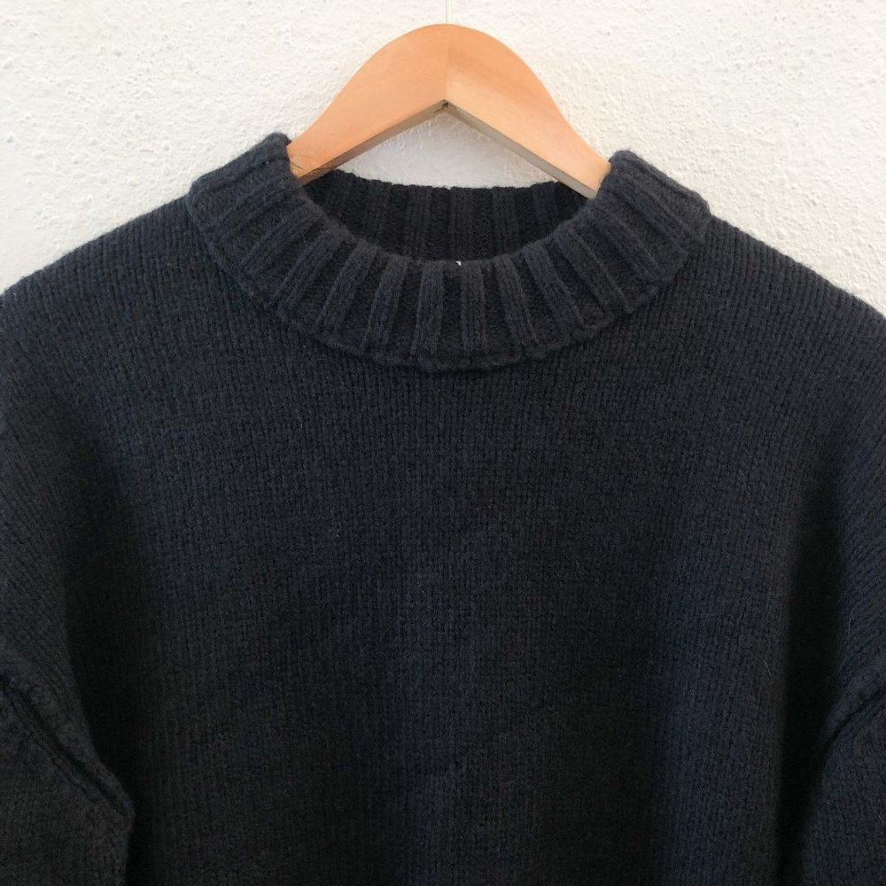 NWT GREY By JASON WU Fritz Oversized Black Crew Neck Sweater Small Size - Picture 6 of 12